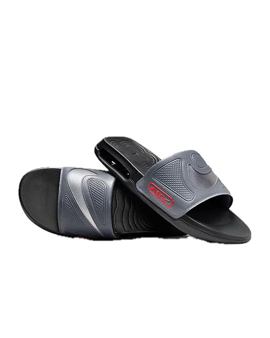 NIKE AIR MAX Cirro Slide-DK Smoke Grey/MTLC Dark Grey-Picante RED-6UK