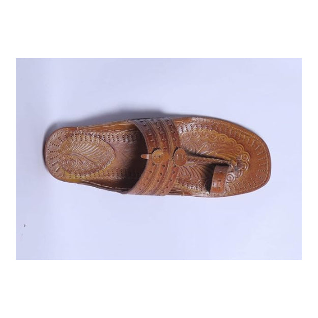 Kolhapuri Leather Footwear with Rubber Sole Slippers for Men